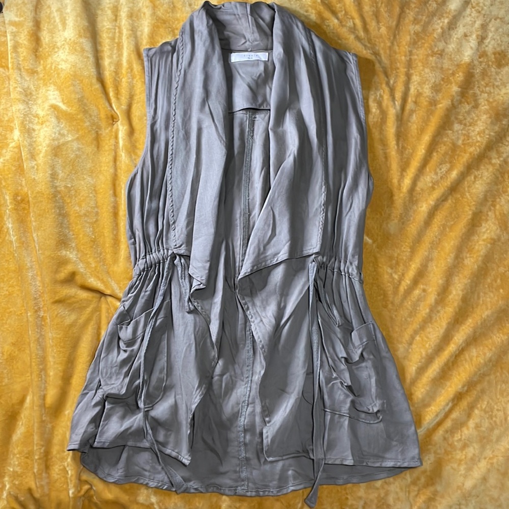 Olive green cinched waist vest
